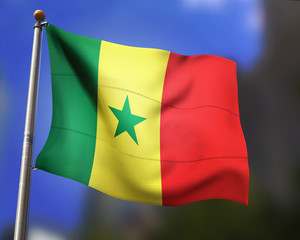 Senegal Flag in the Wind