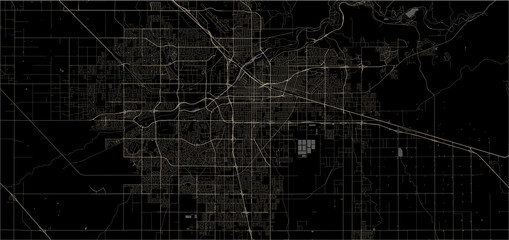 map of the city of Bakersfield, USA