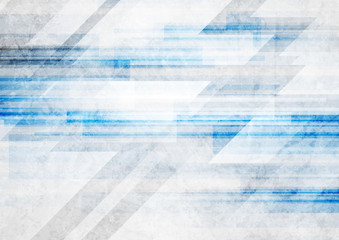Blue and grey tech geometric grunge background. Abstract modern vector design