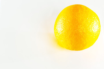 Ripe juicy and fresh orange on a white background.
