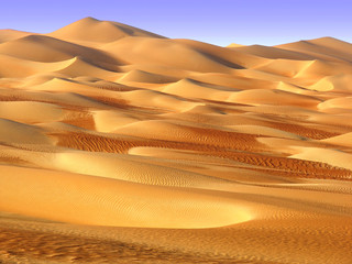 Vast desert Scene in Liwa Desert, Empty Quarter, Abu Dhabi