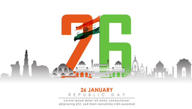 illustration for Happy Republic Day of India celebration. 26 January