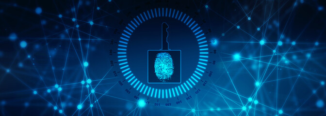 Fingerprint Scanning Technology Concept 2d Illustration