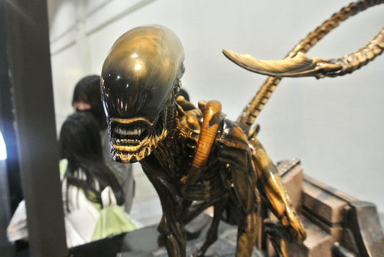 KUALA LUMPUR, MALAYSIA -OCTOBER 6, 2018: Character of Alien action figure model scale from Alien movies franchise. Displayed by collector for public. 