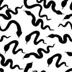 vector illustration, snake pattern on white background, black snake silhouettes