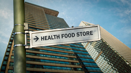 Street Sign HEALTH FOOD STORE