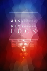 2d illustration Safety concept: Closed Padlock on digital background