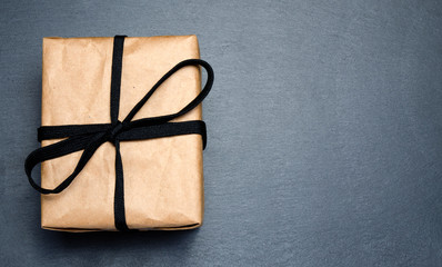 Zero Waste Gift Wrapping Holiday Season Eco-friendly lifestyle. Gift boxes, flat lay Christmas concept. Christmas gifts. Top view. Copy space. Black Friday concept. 