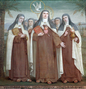 Bl. Anne of Jesus, Saint Teresa of Avila and Bl. Anne of St. Bartholomew, Carmelite Saints, The Church Stella Maris, Haifa, Israel