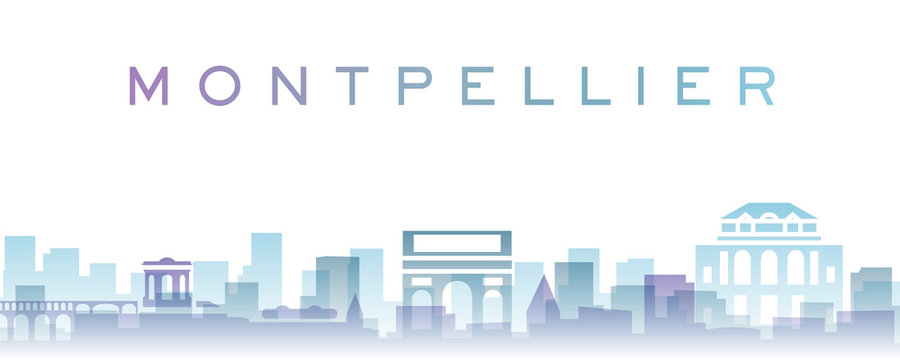 Montpellier Transparent Layers Gradient Landmarks Skyline