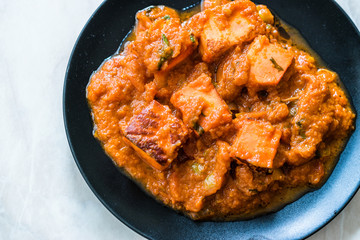 Indian Food Paneer Butter Tikka Masala / Cheese Cottage Curry.