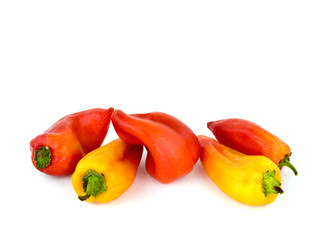 Red peppers on a white background