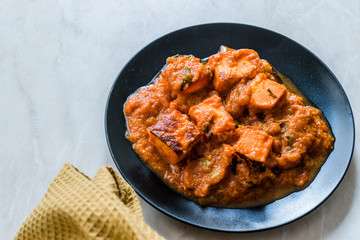 Indian Food Paneer Butter Tikka Masala / Cheese Cottage Curry.