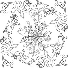 Coloring of flower with branches