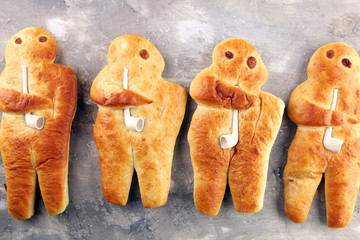 stutenkerl or weckmann. baked traditional german pastery.