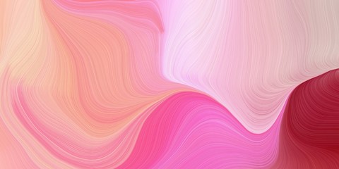 modern soft curvy waves background illustration with light pink, pastel magenta and firebrick color