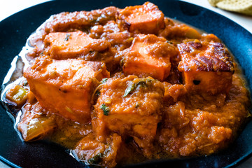 Indian Food Paneer Butter Tikka Masala / Cheese Cottage Curry.