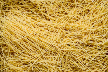 Homemade dry noodles prepared for domestic soup preparation