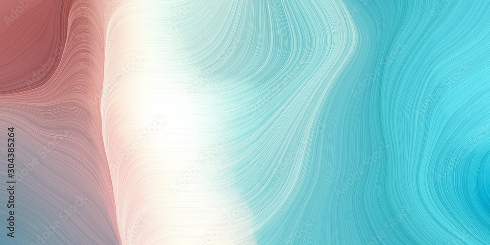 Poster modern soft swirl waves background design with light gray, medium turquoise and lavender color