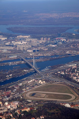 Fototapeta premium Aerial view of Belgrade, capital of Serbia