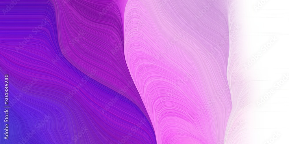 Poster smooth swirl waves background design with thistle, blue violet and violet color