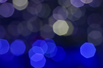 Bokeh of night city lights shaped different shapes