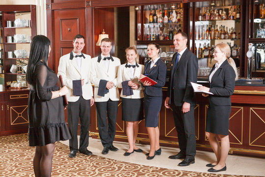 Briefing Staff In Hotel And Restaurant.