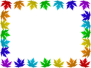 isolated leaves of rainbow colors15