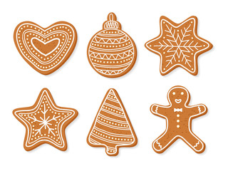 vector collection of ginger coockies - 304386898