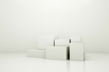 3D rendering of the white geometric background can be used for commercial advertising