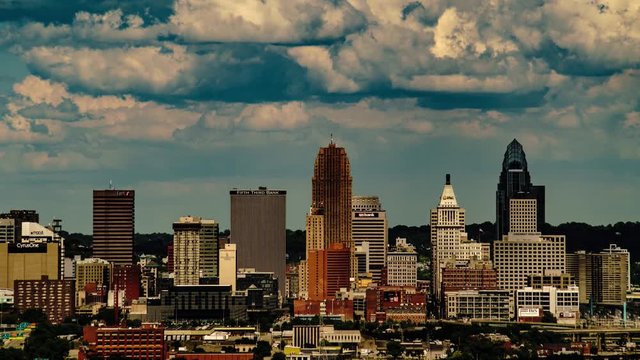Cincinnati Skyline Day Timelapse 