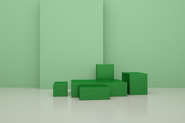 3D rendering of the green geometric background can be used for commercial advertising