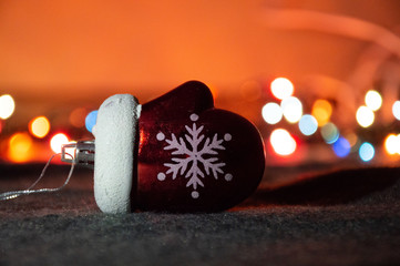 christmas  toy on garland background