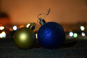 christmas toys on garland background