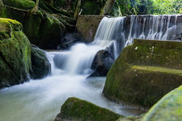 Obraz premium Amazig Waterfall at the Secret Buddha Garden on Ko Samui, Thailand