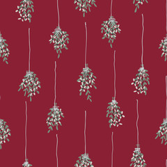 Hanging bouquets seamless vector pattern.