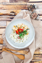 Scallop leek with basmati rice