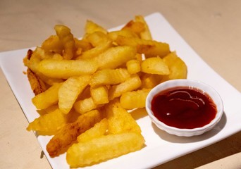 Potato fries chips ketchup
