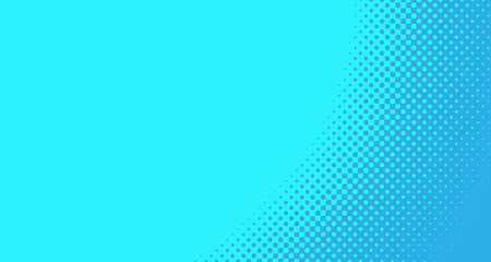 Blue halftone pop art background abstract vector comics style blank layout template with clouds beams and isolated dots pattern. For sale banner for your designe 1960s. with copy space eps10