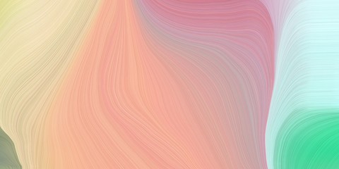 Fototapeta premium elegant curvy swirl waves background design with tan, burly wood and pale turquoise color