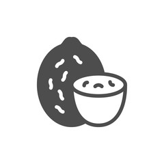 Nutmeg glyph icon or nuts symbol