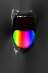 Rainbow tongue mouth.