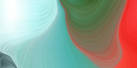 elegant curvy swirl waves background design with dark sea green, medium aqua marine and crimson color