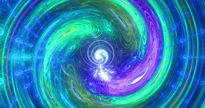 Rapid color changing abstract fractal background of a massive glowing vortex storm in 4k, 4096p, 25fps