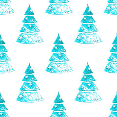 Obraz premium Realistic blue paint christmas tree pattern