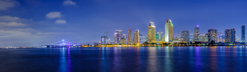 Fototapeta na wymiar San Diego Skyline at Night , San Diego, California, USA 