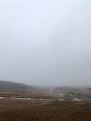 Haukadalur, the home to some of the most famous sights in Iceland: the geysers and other geothermal features which have developed on the Laugarfjall rhyolitic dome.