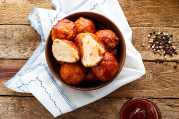 homemade meatballs in tomato sauce