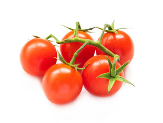 red tomatoes with white background. Group of tomatoes