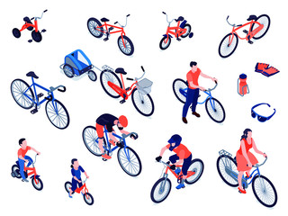Naklejka premium Bicycles Isometric Set 